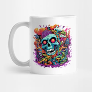 Psychedelic Skull, psychedelic art, dark psychedelic, trippy, trippy psychedelic artwork Mug